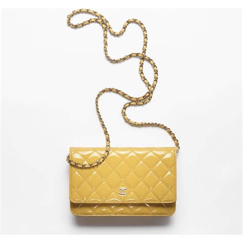 black patent chanel wallet|Wallet On Chain Patent Calfskin & Gold.